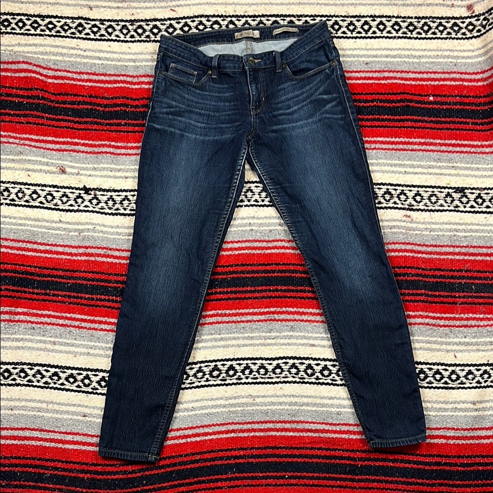 Guess Power Skinny Low Light Weight Dark Blue Denim Jeans Size 30